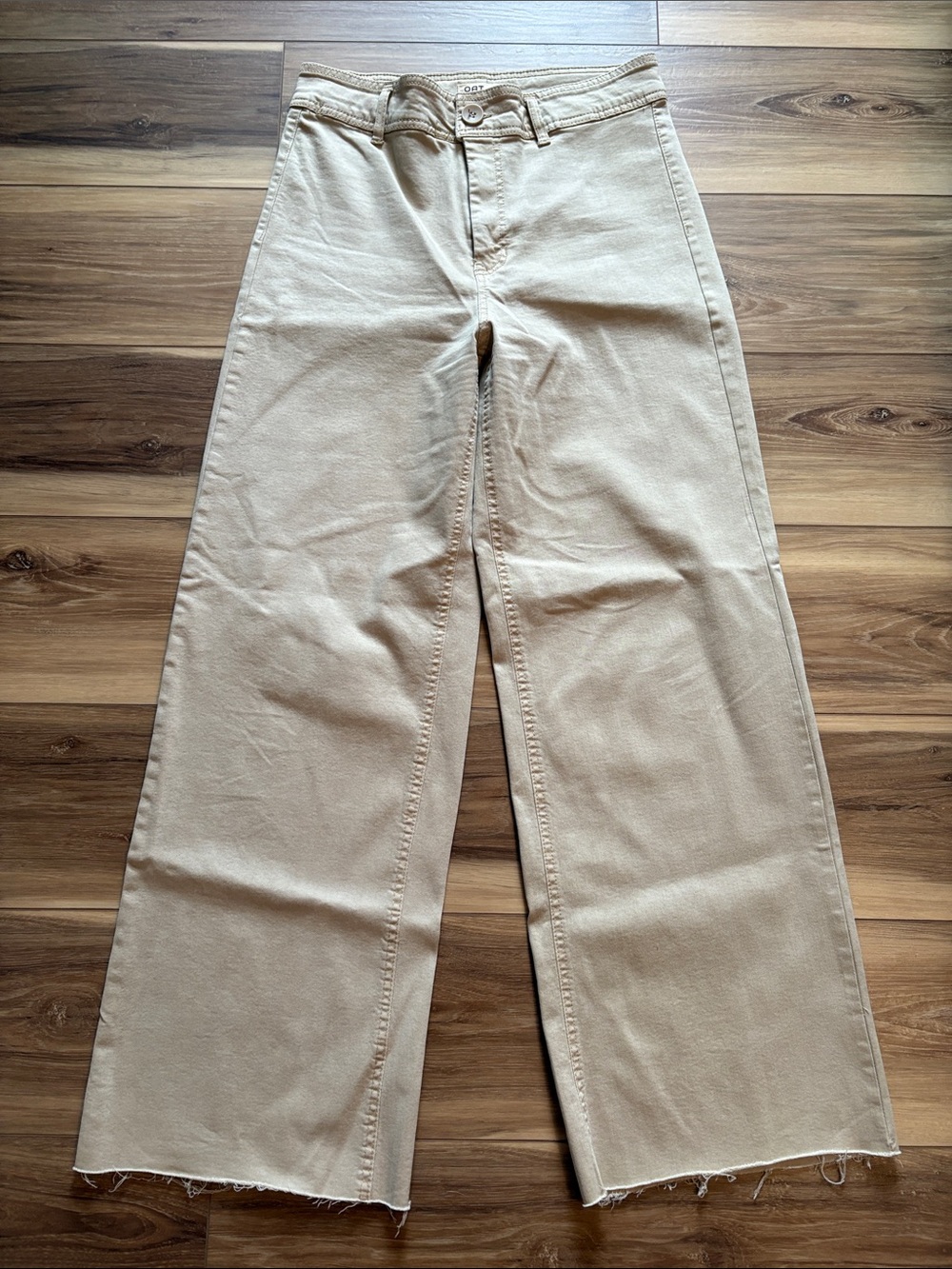 High-Rise Wide Leg Khaki Jeans Size 10